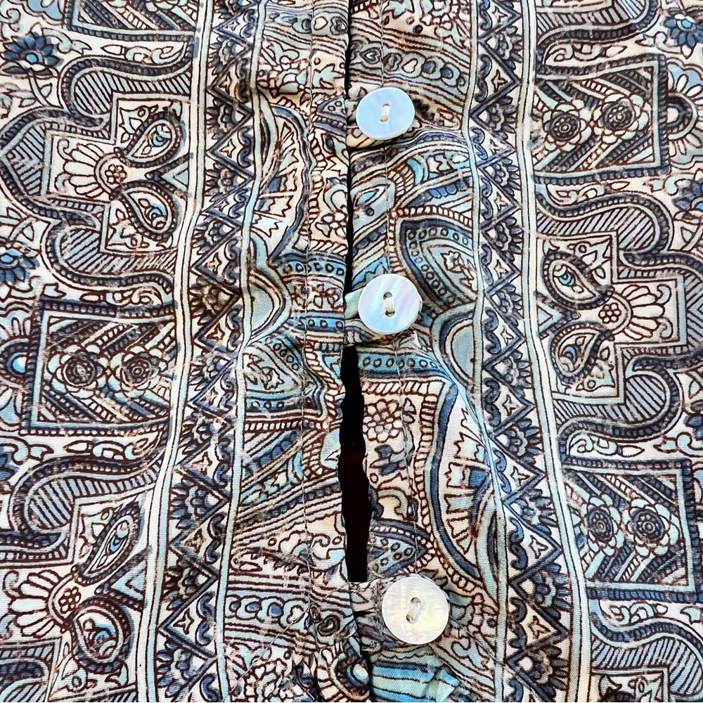 Karma Highway Paisley Boho Buttoned Back Poly Silk Maxi Dress NWT - Picture 4 of 8
